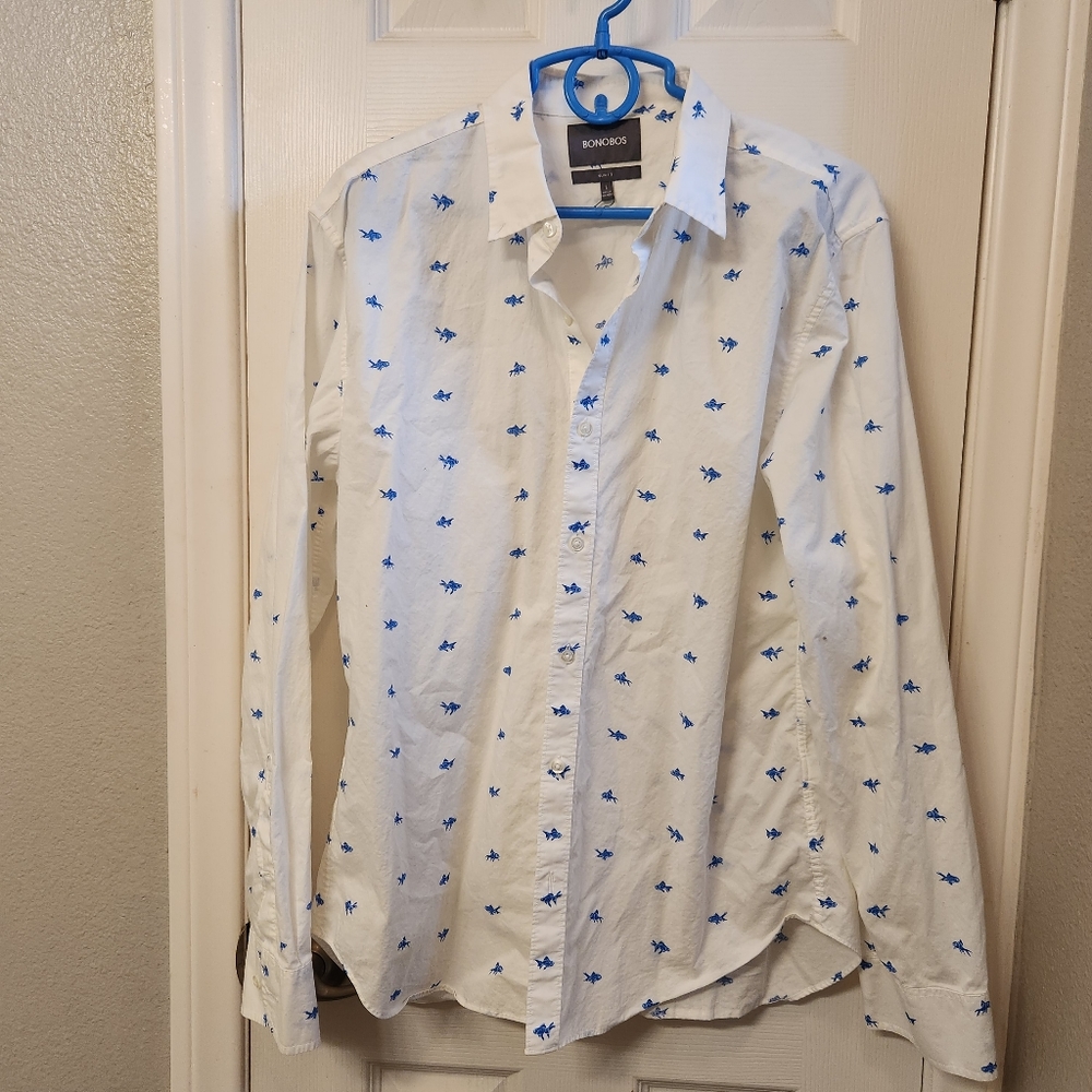 Bonobos fish shirt nwot size L